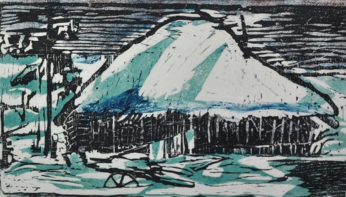 Adolf Brunner (1905-1975) Russische Kate Farbholzschnitt signiert Handabzug - Bild 1 von 3