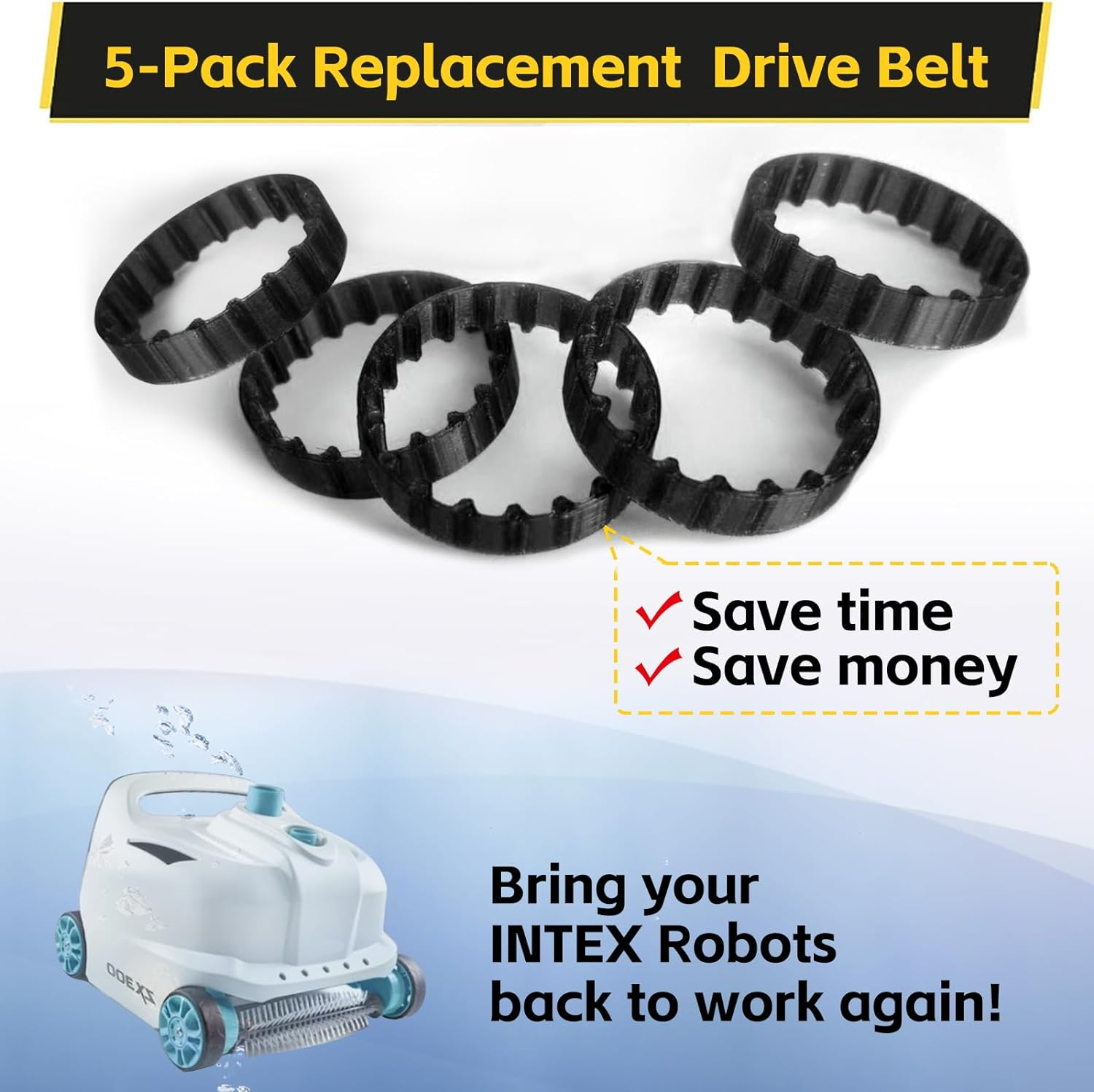 5 Pcs Replacement Belts for INTEX ZX300 Automatic Pool Cleaner Robot