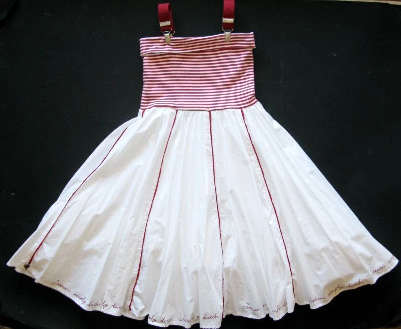 JOTTUM boutique girls suspender dress 6 7 8 128 SOI nautical red white stripe