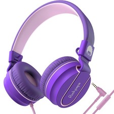 rockpapa 950 Wired Headphones for Kids Girls Boys School Purple/Pink