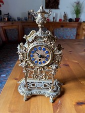 Tisch Uhr Kamin Uhr Messing mit blauen Ziffern