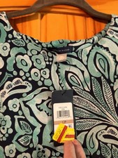 Tommy Hilfiger Green Black Floral Sheath Dress Round Neck Sleeveless 12P
