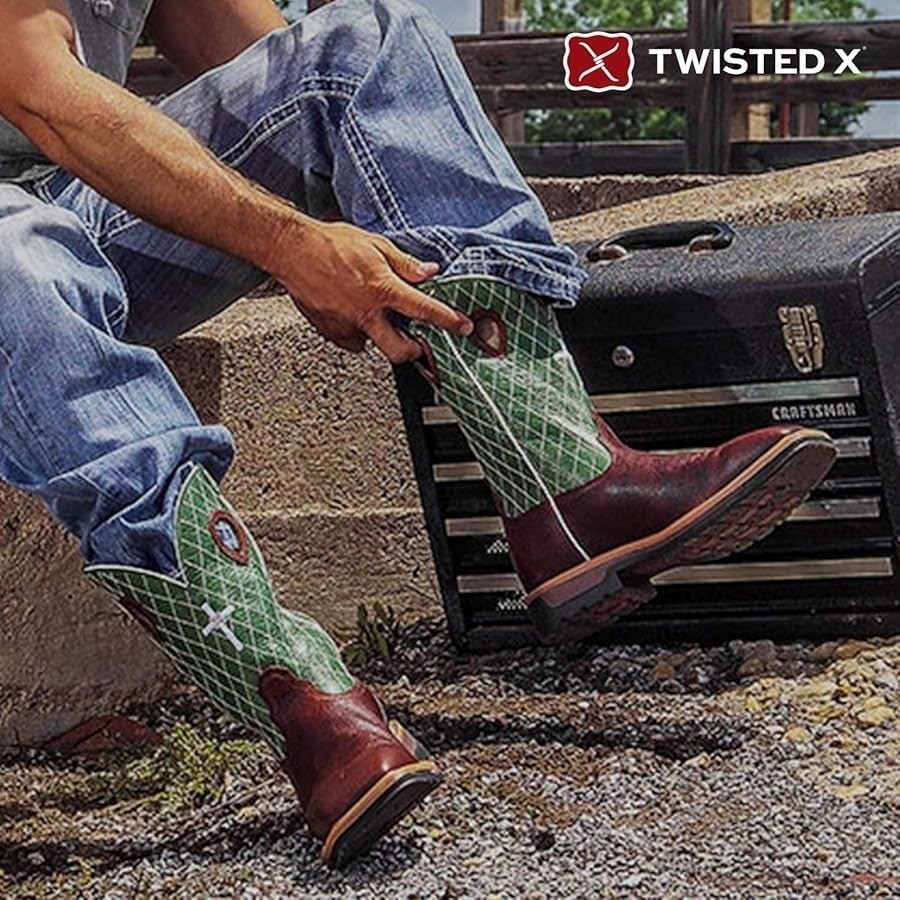 S Western Work Boots W/ Steel Toe Cowboy Rodeo Rancher