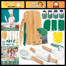 17 PCS Kids Knife Set for Real Cooking, Montessori Kitchen Tools for Toddlers, C