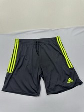 Pantaloncini da corsa Adidas da uomo neri gialli taglia L 3 strisce