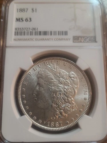 1887 Morgan Silver Dollar MS63 NGC Unknown VAM