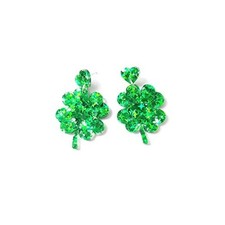 St. Patrick's Day Irish Shamrock Resincrylic Dangle Earrings Dainty Green A