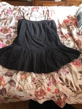 Tularosa Black Polka Dot Cotton Ruffle Tunic Dress