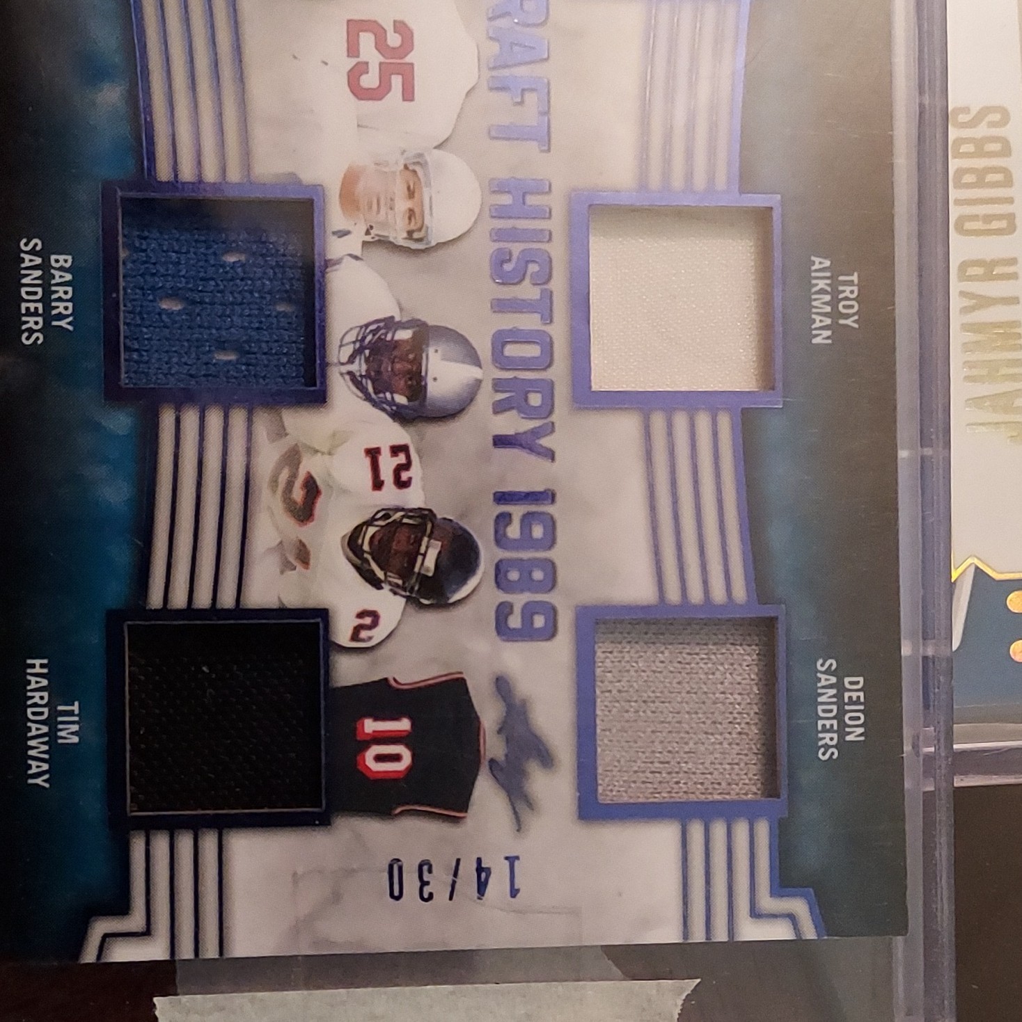 Leaf In The Game Used 2019 Draft History Barry/Deion Auto MEM DH-04 /30 view 5