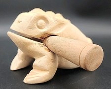 Wooden Croaking Frog Instrument Musical Sound Handcraft with Stick