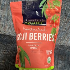 Bayas de Goji secas orgánicas, 1 lb no transgénicas y veganas 16 onzas