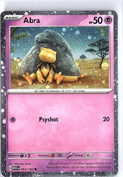 Abra (Cosmos Holo) 063/165 151 Common NM Pokemon TCG