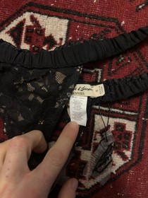 FOR LOVE AND LEMONS Skivvies Black Thong Panty  Small S Lace