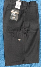 Dickies Mens 34 BLACK Twill Work Shorts 13" Loose Fit Cell Phone Pocket NWT NEW