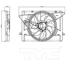 Radiator Condenser Cooling Fan Assembly for 17-19 Chrysler Pacifica w/o Tow Pkg