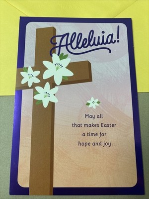 Easter Alleluia Thankful Heart Religious 5.5 x8  Greeting Card