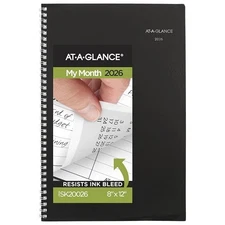 AT-A-GLANCE 2026 PLANNER, MONTHLY 8" X 12" LARGE DAYMINDER SK20026 - BLACK