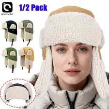 Unisex Winter Trapper Hat with Ear Flaps Windproof Warm Ushanka Aviator Ski Cap