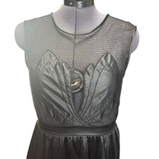 VTG Diane Von Furstenberg Nylon Nightgown Sz Petite Sheer Applique Made in USA