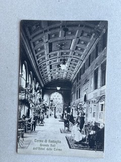 S) Cartolina formato piccolo Battaglia Terme Padova hotel 1910