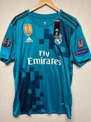 Real Madrid 2017-18 Soccer Jersey Mens Teal Cristiano Ronaldo #7
