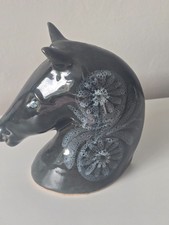 MCM Lotus Pottery Horse Head Figurine Vintage Elizabeth Skipworth British Studio