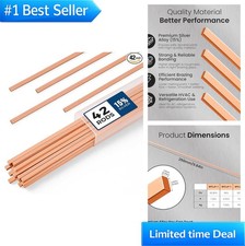 Brazing Rods 42 Pcs 15 Silver BCuP-5 Phos Copper Alloy Flat 0.050x1/8x10 Inch