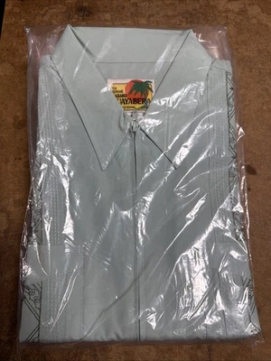 Haband Guayabera Zip Down Shirt Mint Green Large - Image 1 of 2
