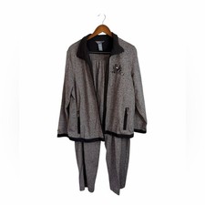 Koret 2 Piece Sweatsuit Embroidered Full Zip and Sweatpants Women  s Sz Large