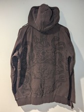 Vintage Element Skateboards Big Logo Graphic Zip Up Hoodie Mens L Brown Fade