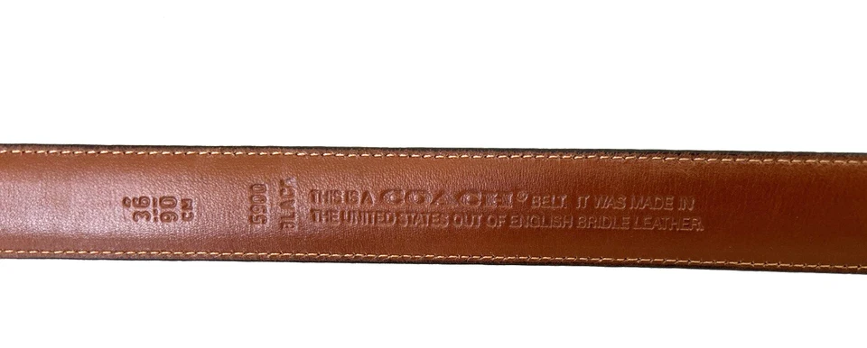 Cinturón de cuero COACH 5900 años 90 talla 36 negro tono plata hebilla hecho en EE. UU. EN MUY BUEN ESTADO Foto 2 de 4