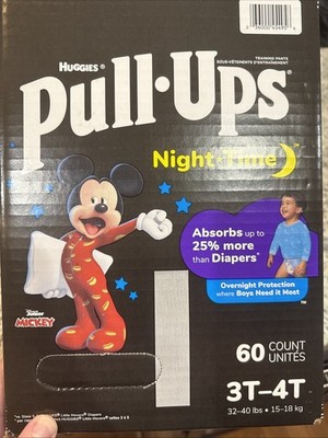 Huggies Pull-Ups Boys Nighttime Potty Training Pants, 3T-4T (32-40lbs), 60 Count