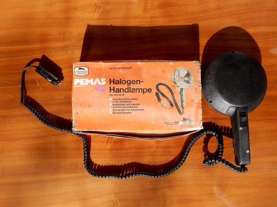 PEMAS Halogen-Handlampe mit 12V-Stecker und Spiralkabel - Bild 2 von 4