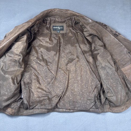 Giacca pelle Brooks Atelier vintage donna piccolo marrone pelle di serpente bomber anni 80 - Foto 9 di 13