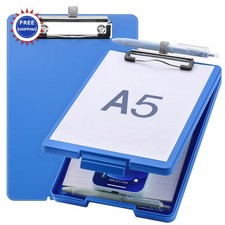 Clipboard Small A5 with Pen Holder Half Letter 6x9 Plastic for Classroom Meiikun