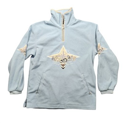 Rare Vintage Bogner Womens M Husky Sled Dog Embroidered Ski Fleece Pullover USA