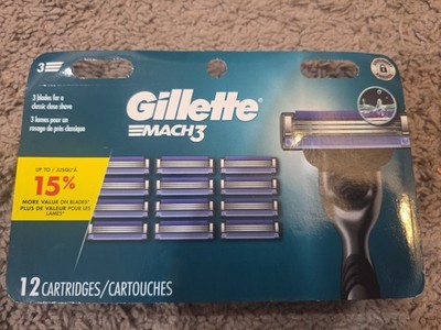 Gillette Mach3 Men's Razor Blades Refill 12 Cartridges Brand New Sealed