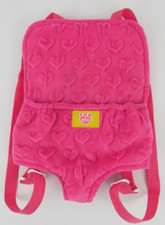 Build A Bear Workshop Pink Stuffed Animal Carrier Backpack Plush Soft Hearts BAB