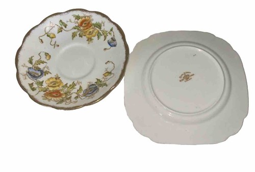 Vintage Royal Albert Bone China Cup & Saucer Trio Set Yellow & Blue Poppies 7729 - Picture 15 of 18