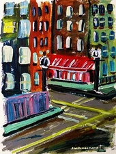 ORIGINAL CITY Landscape  Painting JMW art  John Williams expressionism