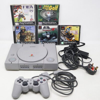 VINTAGE SONY PLAYSTATION PAL CONSOLE CONTROLLER VIDEO GAMES LOT BUNDLE  RETRO UK