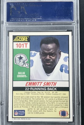 1990 Score Supplemental FB #101T Emmitt Smith Rookie PSA 8 Nm-Mt