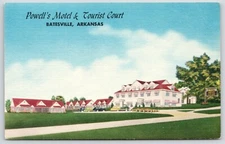 Batesville AR~Powell's Motel~Tourist Court~1940s Linen Roadside~Vernon Newton IA