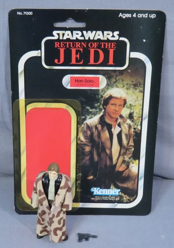 Star Wars ROTJ "HAN SOLO IN TRENCHCOAT" 100% complete w/ Card Back 1984 Kenner