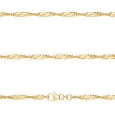 Juwelier Singapur Hals Kette St&auml;rke 2,4 mm aus Echt Gold 585 14 Kt Gelbgold Neu