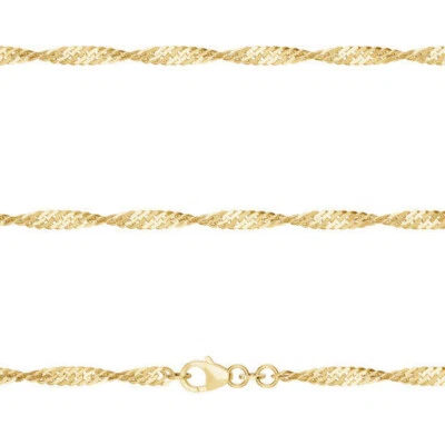 Juwelier Singapur Hals Kette Stärke 2,4 mm aus Echt Gold 585 14 Kt Gelbgold Neu - Bild 1 von 4