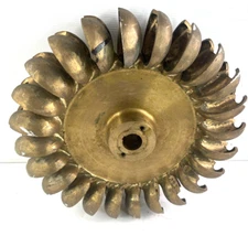 Large Pelton Turbine Wheel - 14" Diameter , 30LBS Approximately - Solid Brass