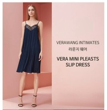 VERAWANG  Intimates Mini Pleasts Slip Dress Navy_ Sz S