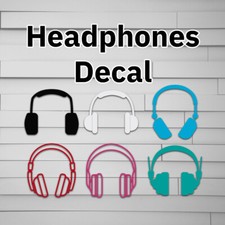 Headphones Decal, Car, Sticker, Window, Laptop, Phone,
