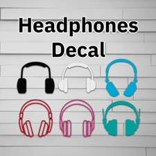 Headphones Decal, Car, Sticker, Window, Laptop, Phone,